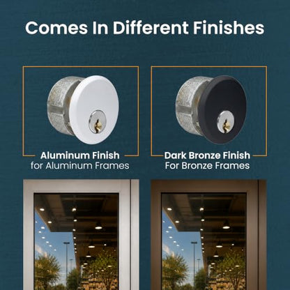 Commercial Door Lock Cylinder with Keys - Double Cylinder, 2 Pack - color: Duronotic Bronze, size: 2 Pack, style: Keyed Cylinder