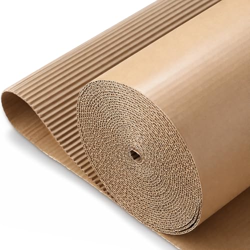 MotiMind Corrugated Cardboard Roll, 17 x 400 Inch Single Face Cushioned - color: Brown, size: 17 x 400 Inches