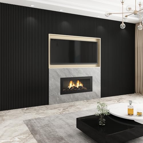Slat Wall Panel 8-Pack, 108’’x6.1’’, Black - size: 108’’x6.1’’-Black