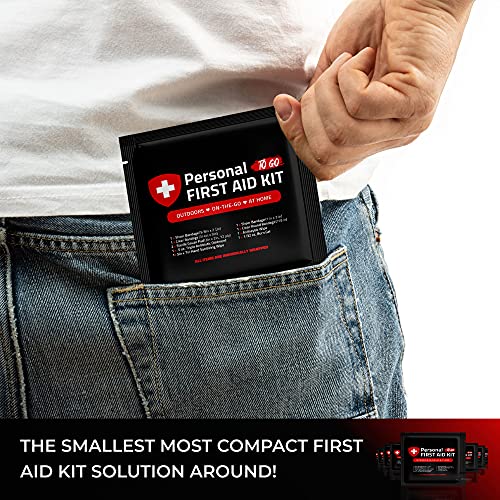 Personal First Aid Kit - Case of 60 | Clean, Treat, Protect Minor Cuts, Scrapes and Burns | Perfect for Home, Office, Car, School, Business, Camping | Individually Wrapped First Aid Products (Space)