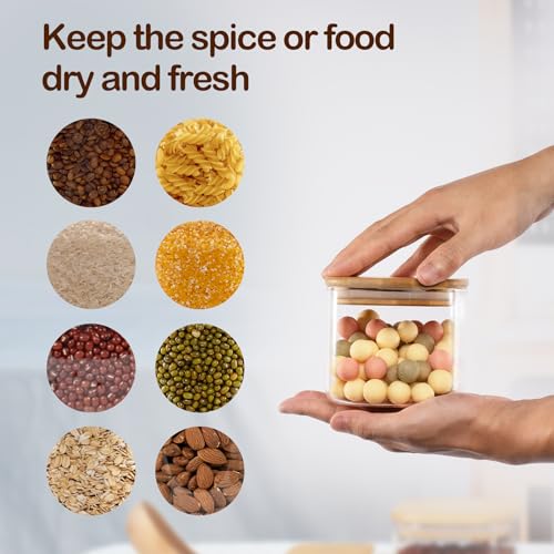 D2scrma 19oz/0.6Qt/550ml Square Glass Storage Containers with Lids 6-Pack - size: 19oz*6
