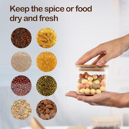 D2scrma 19oz/0.6Qt/550ml Square Glass Storage Containers with Lids 6-Pack - size: 19oz*6
