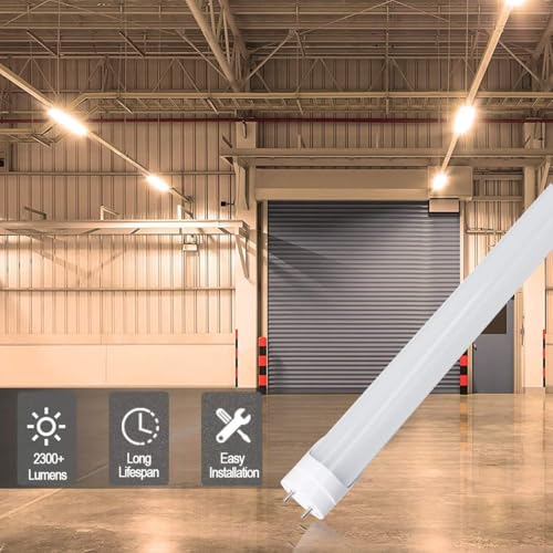 LightingWill LED T8 Light Tube 4FT, Natural White 4000K, Dual-End Powered Ballast Bypass, 2000Lumen 18W (40W Equivalent Fluorescent Bulb Replacement), Clear Cover, AC85-265V Lighting Fixture, 4 Pack - color: Natural White, size: 4FT-4 Pack