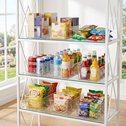 Vtopmart 4pcs Clear Storage Bins with Handles - size: Without Lid