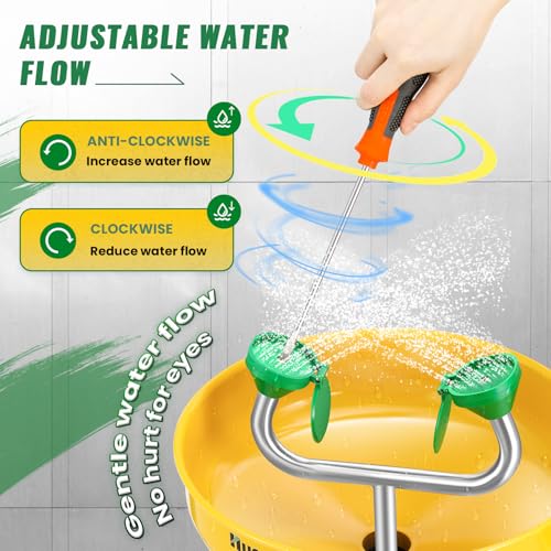 Huanyu Emergency Stand Up Eye Wash Station Floor Mounted Eyewash Stations - style: with foot pedal
