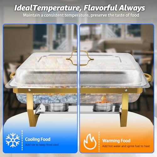 Chafing Dishes for Buffet, 9QT 5 Pack Chafing Dish Buffet Set - size: 5 Pack Gold