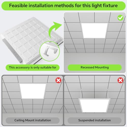 6Pack 2x2 LED Light Flat Panel,40/35/30/25/20W,5 Color Temps 2.7K/3K/3.5K/4K/5K,Dimmable (0-10V) Recessed Drop Ceiling Lights,5200 LM Fixture Flush Mount Ceiling for Office Kitchen Garage ETL Listed - color: 2x2FT 6Pack, size: 2x2FT 6PACK