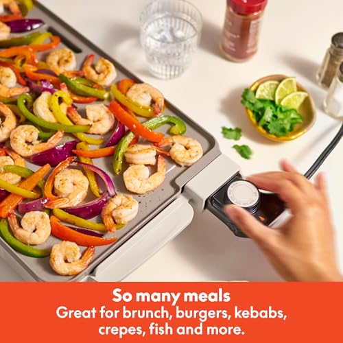 bella 12 x 22 Electric Ceramic Nonstick, Nontoxic Griddle, Oatmilk - color: Oatmilk