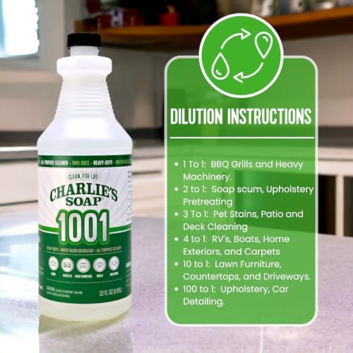 Charlie's Soap 1001 Cleaner & Degreaser Concentrate, 32 fl oz - size: 32 Fl Oz (Pack of 1)