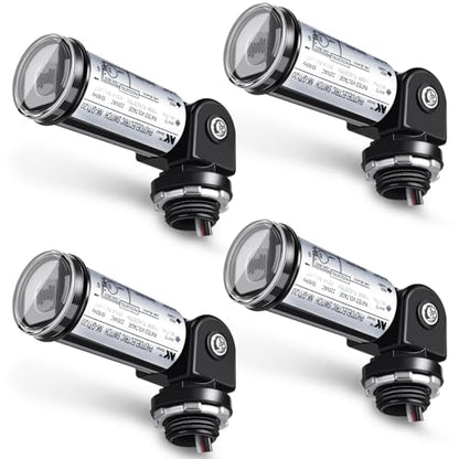 Riakrum 4 Pack Dusk to Dawn Photocell Sensor for Outdoor Lighting, 120V