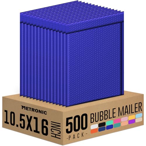 Metronic 500 Pack Bubble Mailers 10.5X16 Inch Self Seal Padded Mailers Blue - color: Blue, size: 10.5X15" 500PC