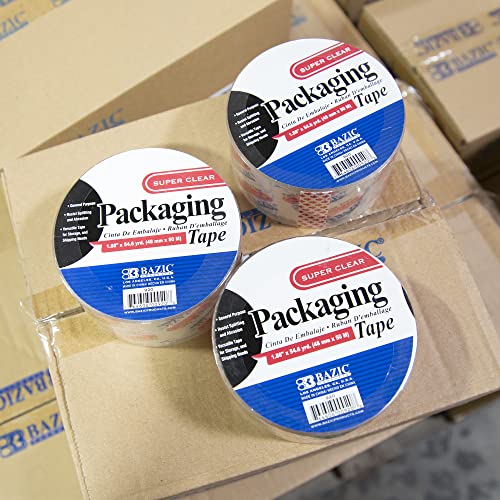 BAZIC PRODUCTS Heavy Duty Clear Packaging Tape, 1.88 in x 54.6 yd, 2-Pack - size: 2-Pack
