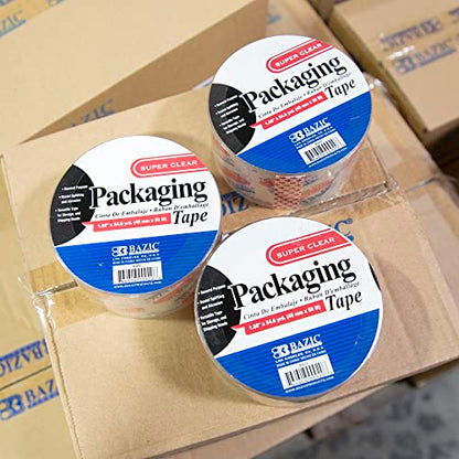 BAZIC PRODUCTS Heavy Duty Clear Packaging Tape, 1.88 in x 54.6 yd, 12-Pack - size: 12-Pack