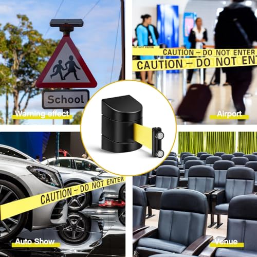 Barydat 1 Pcs 16.4 ft Retractable Barrier, Caution Do Not Enter, Black - color: Black, size: Caution Do Not Enter