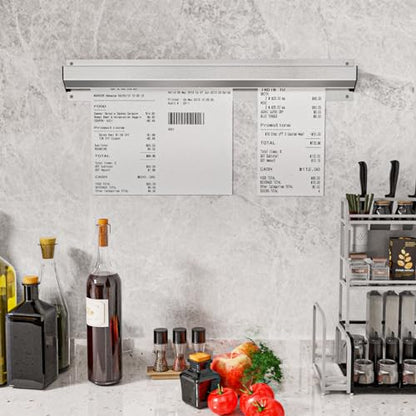 Ticket Holder for Restaurant, 16/18/24/28/30" Ticket Check Rack Restaurant Order Receipt Holder Ticket Rail Display Slide Ticket Rack for Commercial Kitchen Cafes Pubs Bars (18 Inch) - size: 18 Inch