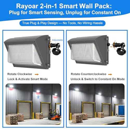 130W LED Wall Pack Light with Motion Sensor & Dusk to Dawn Photocell