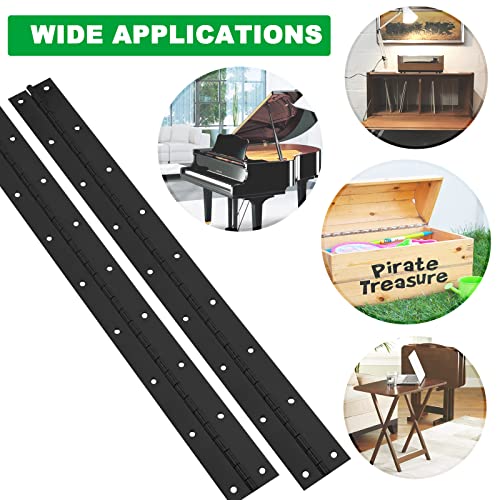 2Pack 18” Heavy Duty Piano Hinge Stainless Black Continuous & Piano Hinges - size: 18INCH