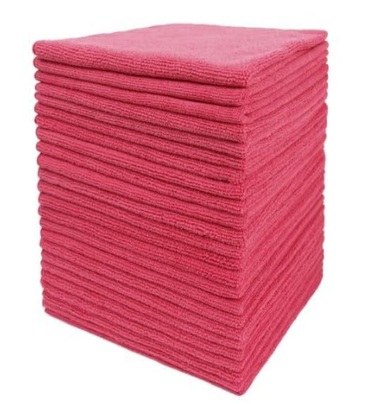 Tricol Clean Professional Extra-Thick Microfiber Cleaning Cloth 72 Pack Red (300 GSM, 16in x 16in) - color: Red, size: Pack of 72