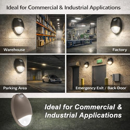 12W LED Emergency Wall Pack Light 1320LM with Battery Backup UL 924