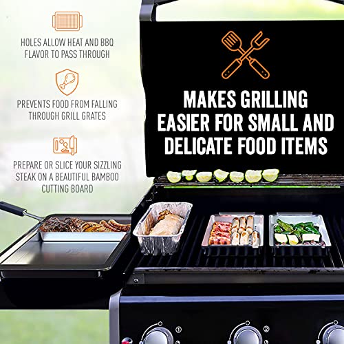 Yukon Glory BBQ N Serve Premium Set, 3 Grill Baskets and Tray