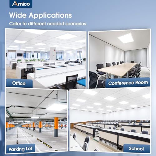 Amico 36 Pack 2x2 LED Flat Panel Light with 3CCT Selectable, 40W, UL/FCC - size: 2x2