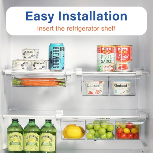 Fridge Drawer Organizer, 2" Height x 12.7" Width, Shallow - size: 2" Height x 12.7" Width