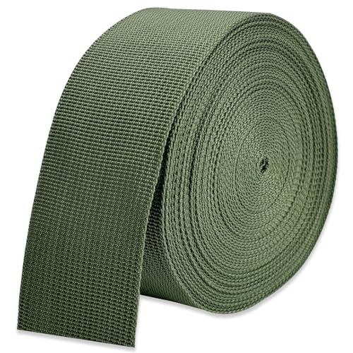 2" Olive Green Wide Webbing Straps 12yd for Lawn Chair & Sewing - color: Olive Green 14