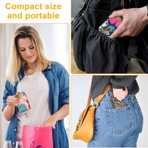 6 Pcs Reusable Shopping Bags Foldable,Grocery Bags in Pocket,Waterproof and Machine Washable,Eco-friendly Travel Recycle Polyester Tote Bags for Daily Shopping Supplies load