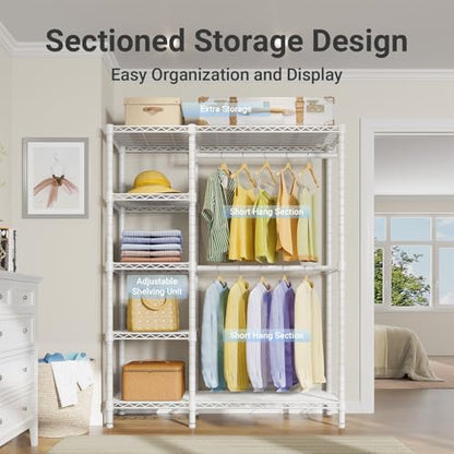 VIPEK V7 Clothing Rack with Shelves Heavy duty Closet for Hanging Clothes - color: White, size: V7