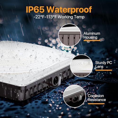 100W LED Canopy Lights Selectable Wattage 100/80/60W 3CCT IP65 - size: 100W-1pack