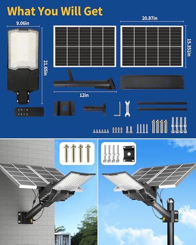 Gefolly SL-18000W Solar Street Lights Outdoor, Commercial Parking Lot Light - size: XXXL