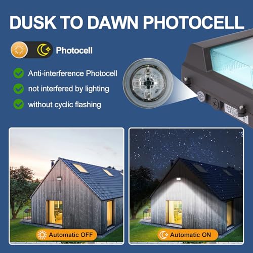 120W LED Wall Pack Light, 4000K/5000K/6500K 3CCT, 80W/100W/120W Selectable