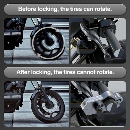 JAGASOL Motorcycle Handlebar Lock, Helmet & Brake Anti-Theft Lock Silver - color: Silver