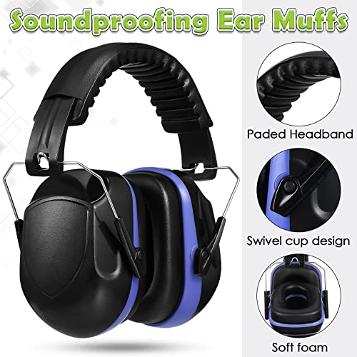 Yunsailing 4 Pack Ear Muffs for Noise Reduction - color: Red and Blue
