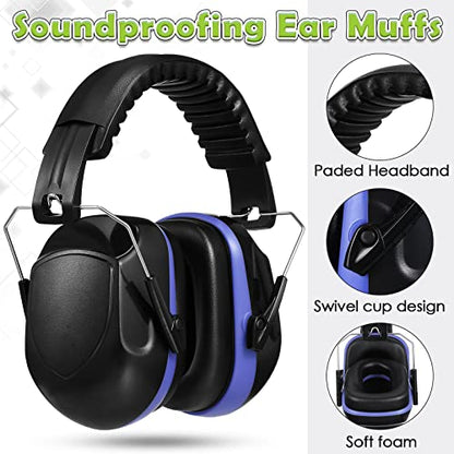 Yunsailing 4 Pack Ear Muffs for Noise Reduction - color: Red and Blue