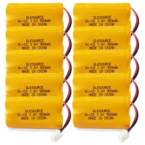 3.6V 900mAh Ni-Cd Exit Sign Emergency Light Battery, Replacement for Exitronix 10010037, Max Power B2-0031 MH468886, Unitech LEDR-1 6200RP, Dantona CUSTOM-318 OSA230, Lowes 253799(10 Pack) - color: 10 PCS 3.6V 900mAh