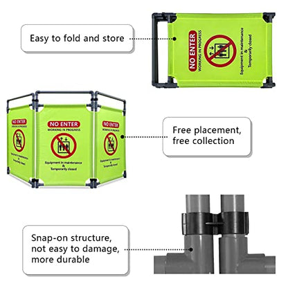 CERLMLAND 2P Caution Wet Floor Sign & Do Not Enter-Signs Elevator Maintenance Caution Sign