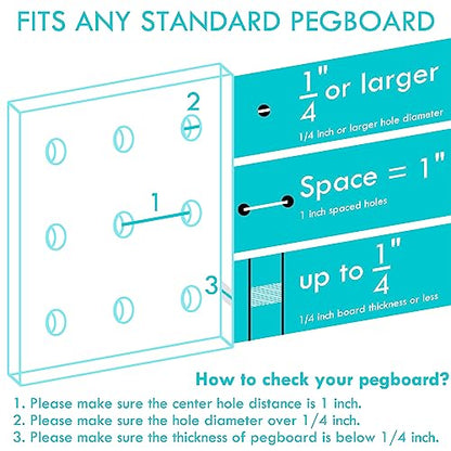 Pegboard Shelf Hooks 8Pack Black 8" Metal Brackets, Peg Board Accessories - color: Black, size: 8 Inch