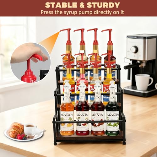 Coffee Syrup Rack Organizer, 3-Tier - color: 3-Tier
