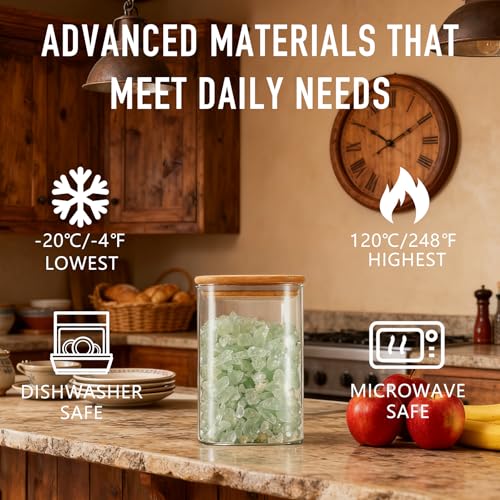 D2scrma 37oz/1.2Qt/1100ml Square Glass Storage Containers with Lids 4-Pack - size: 37oz*4