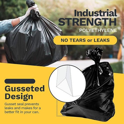 ToughBag 33 Gallon Heavy Duty Trash Bags, 50 Count, Black, 3 Mil - size: 50 Count (Pack of 1)