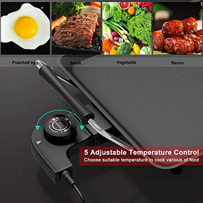 HAPPYGRILL 35" Electric Griddle Teppanyaki Grill, 2000W Nonstick Griddle