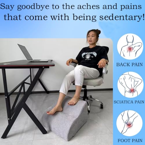 Foot Rest for Under Desk at Work.Multifunctional 3-Tier Foot Stool - color: Standard-light Grey