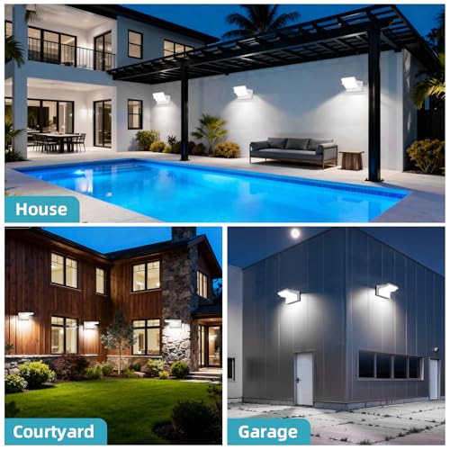 40W Outdoor LED Sconce 350° Rotatable Panel 6000K IP65 Waterproof - color: 1/40w/6000k/White