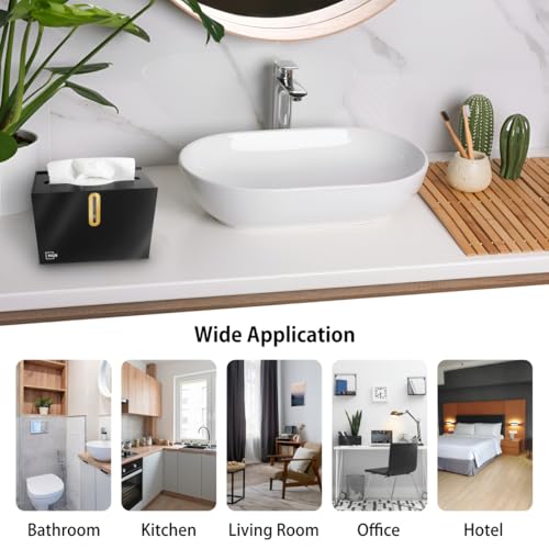 H4N Multifold Paper Towel Dispenser Countertop - Commercial Single Sheet Hand Towel Holder, Compact Acrylic Design for Home, Office, Restaurant Bathrooms - Black - color: Black