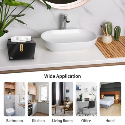 H4N Multifold Paper Towel Dispenser Countertop - Commercial Single Sheet Hand Towel Holder, Compact Acrylic Design for Home, Office, Restaurant Bathrooms - Black - color: Black