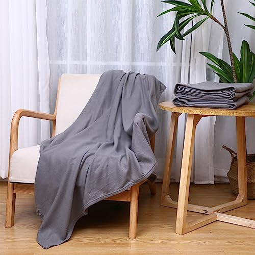 Macarrie 50 Pack Fleece Blankets Bulk,50 x 60 Inch Gray Soft Throw Blankets - color: Gray