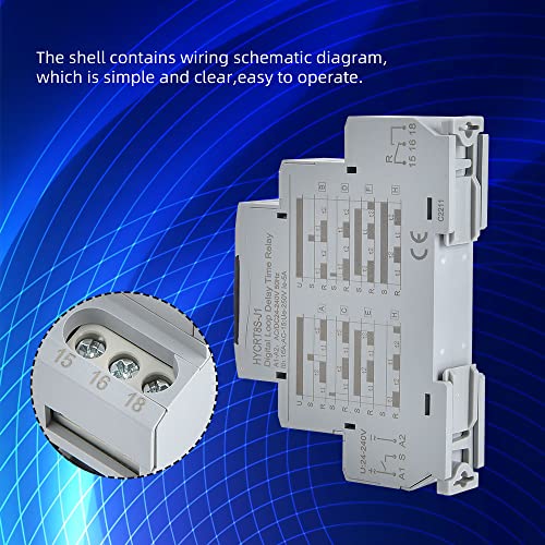 CNAODUN Cyclic Time Delay Relay Digital Display HYCRT8S-J1 AC/DC 24-240V Button Adjustment Cycle Time Relay DIN Rail Mount Type - size: HYCRT8S-J1,Single Output Cycle Delay