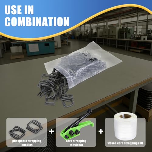 Heavy Duty Phosphate Wire Buckle for 1/2" Width Cord Strapping (Pack of 100)-Wire Buckles with Phosphate Coating - size: 1/2" Phosphate, style: 100 Pack
