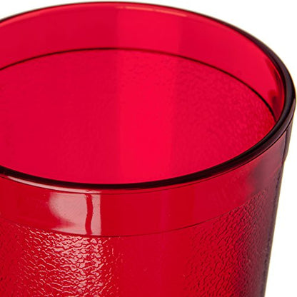 Carlisle FoodService Products Stackable Tumbler Plastic Tumbler with Pebbled Exterior for Restaurants, Catering, Kitchens, Plastic, 20 Ounces, Ruby, (Pack of 72) - color: Ruby
